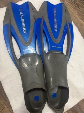 Men’s Blue and Gray Swim Fins
